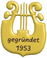 Lyra Harfe Lyra Harfe mit dem Text "gegründet 1953"