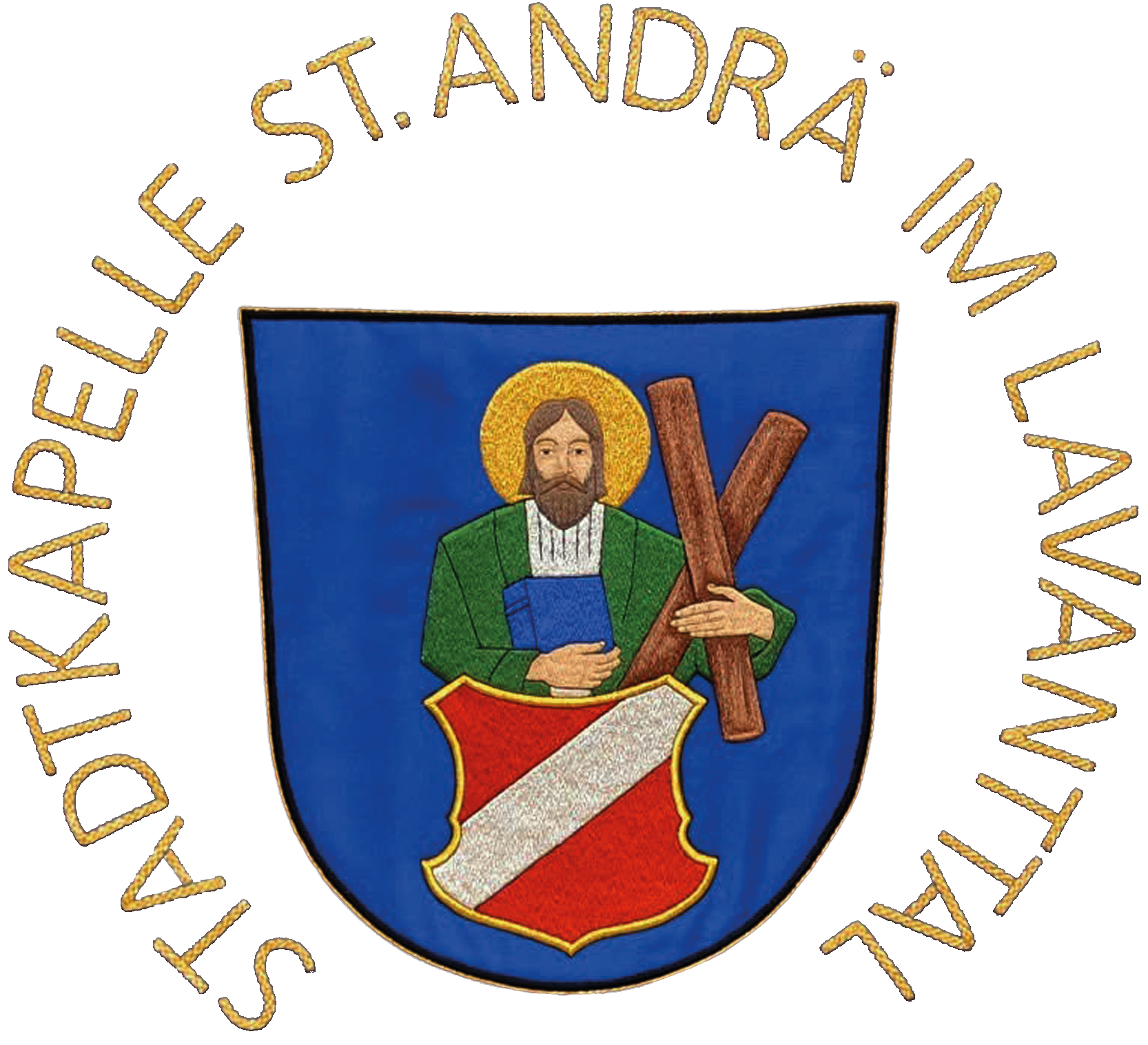 Wappen mit Text Wappen der Stadtkapelle Sankt Andrä im Lavanttal